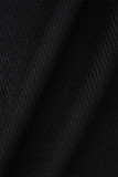 Zwarte sexy effen uitgeholde rugloze strapless gewikkelde rokjurken