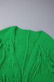 Gul Casual Solid Tassel Cardigan Ytterkläder