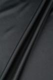 Black Casual Print Slit O Neck Long Dress Plus Size Dresses