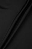 Robes de jupe crayon noir sexy imprimé patchwork O cou