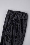 Черные уличные однотонные лоскутные перья на молнии без бретелек с запахом и юбкой (надевайте перчатки)
