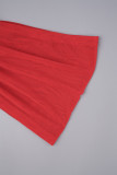 Robe jupe enveloppée rouge sexy, dos nu, épaules dénudées