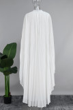 White Street – robe longue plissée à col rond, couleur unie, patchwork