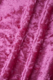 Abiti con gonna a portafoglio senza spalline con piume patchwork in tinta unita rosa rosso (indossare guanti)
