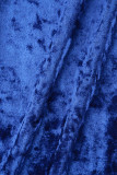 Farbenfrohe blaue Straße, einfarbig, Patchwork, Federn, Reißverschluss, trägerlos, Wickelrock, Kleider (Handschuhe tragen)