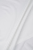 Белый элегантный однотонный пэчворк с круглым вырезом, рукавом из девяти очков, две части