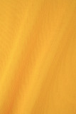 オレンジ レッド ヴィンテージ ソリッド パッチワーク ポケット バックル ボタン ジッパー ターンダウンカラー 半袖 XNUMX 個