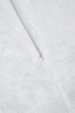Weiß Street Solid Patchwork Federn Reißverschluss Trägerlos Wickelrock Kleider (Tragen Sie Handschuhe)