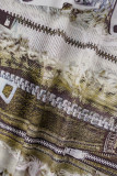 Mehrfarbige, lässige Patchwork-Hose mit normaler mittlerer Taille und Bleistift-Volldruck