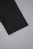 Schwarze sexy Animal-Print-Patchwork-Prinzessin-Kleider mit V-Ausschnitt