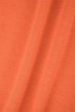 Tangerine Red Street Color Block Patchwork Pocket Regular Low Waist Conventional Patchwork Bottoms
