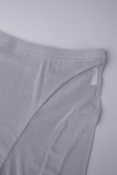 Brown Street Retazos lisos Pantalones pitillo de cintura media ajustados de color liso