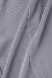 Grey Street Solid Patchwork Skinny Mid Cintura Lápis Calças de cor sólida