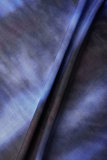 Blaue, sexy bedruckte Patchwork-Tops mit O-Ausschnitt