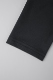 Svarta kändisar Colour Block Patchwork Contrast One Shoulder Pencil Skirt Klänningar