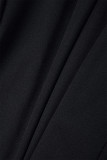 Robes de jupe crayon à une épaule contrastée en bloc de couleur de célébrités noires