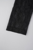 Zwarte sexy effen patchwork skinny jumpsuits met O-hals