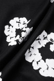 Черный Уличный принт Пэчворк Карман на молнии Прямые прямые брюки с заниженной талией и сплошным принтом