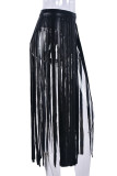 Черные сексуальные однотонные лоскутные узкие брюки со средней талией, обычные однотонные плавки в стиле пэчворк
