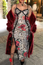 Цветное сексуальное кружевное платье в стиле пэчворк с разрезом на бретельках и принтом, платья