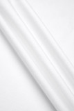 Weiße, lässige, figurbetonte Patchwork-O-Ausschnitt-Oberteile in Übergröße