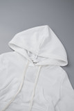Vit Casual Solid Patchwork Draw String Pocket Cross Straps Hooded Collar Tops
