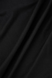 Черный сексуальный однотонный пэчворк с завязками без бретелек без рукавов из двух предметов