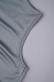 Grey Street – robe longue à col asymétrique et pliable, couleur unie, patchwork