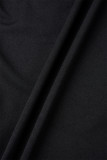 Schwarze Promi-Kleider aus festem Spitzen-Patchwork mit Schlitz und V-Ausschnitt und Bleistiftrock in Übergröße