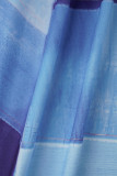 Vestidos de manga larga con cuello vuelto de retazos con estampado informal azul