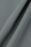 Combinaisons slim décontractées imprimées patchwork contraste fermeture éclair col zippé gris
