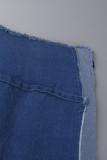 Bleu Sexy solide évidé Patchwork poche bretelles croisées sans bretelles sans manches deux pièces