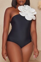Black Sexy Solid Patchwork Backless Swimwears (With Paddings)