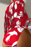 Красные комплекты из 3 предметов в стиле пэчворк с принтом для спортивной одежды (с подкладками)