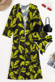 Yellow Sportswear Print Patchwork 3 Piece Sets(With Paddings)