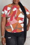 T-shirt basic con stampa casual multicolore