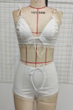 White Sexy Solid Patchwork Mesh With Bow Lingerie