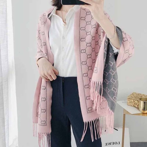 Djup rosa Casual Letter Tofs Scarf