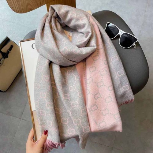 Grå rosa Casual Letter Tofs Scarf