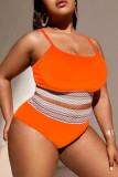 Tangerine Sportswear Color Block Patchwork Badkläder (med vadderingar)
