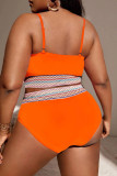 Tangerine Sportswear Color Block Patchwork Trajes de banho (com enchimentos)