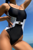 Черно-белая сексуальная спортивная одежда Лоскутные контрастные купальники