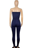 Gul Casual Patchwork Draw String Contrast Strapless Regular Jumpsuits