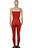 Gul Casual Patchwork Draw String Contrast Strapless Regular Jumpsuits