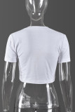 Zwarte sexy split kralen Hot Drill asymmetrische kraag T-shirts