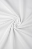 Белый повседневный принт с животным принтом в стиле пэчворк О-образный вырез размера плюс из двух частей