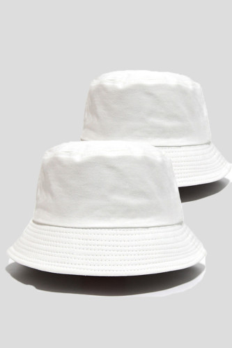 White Casual Solid Patchwork Hat