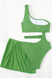 Costumi da bagno in rete patchwork tinta unita verde sportivo (con imbottitura)