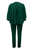 Groene sexy effen patchwork zak asymmetrische kraag reguliere jumpsuits