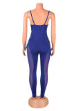 Apricot Sexy Solid Patchwork See-through Skull Spaghetti Strap Skinny Jumpsuits